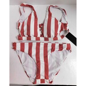 Coral Tropics Multicolor Geometric Print Bikini‎ Set M